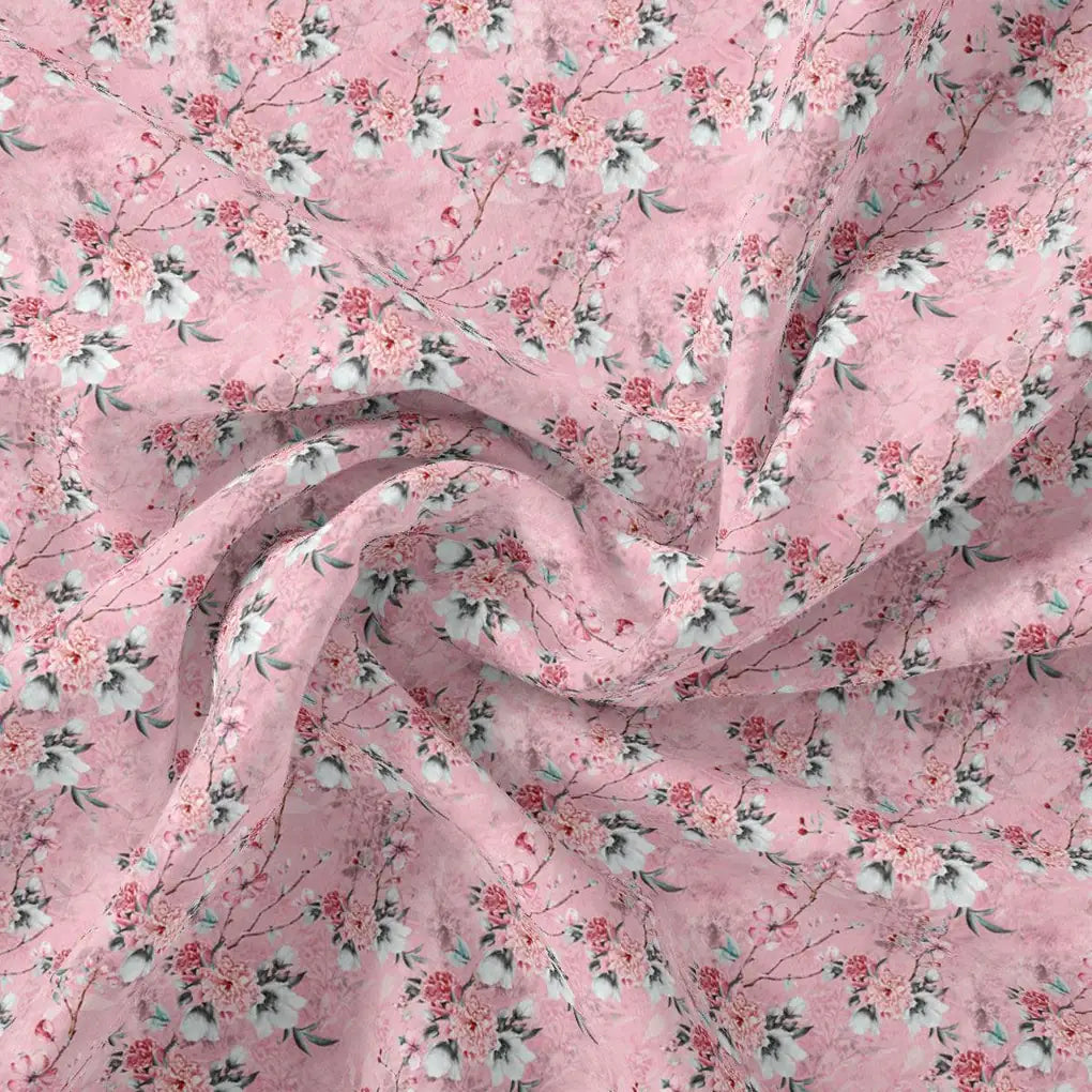 Pink Flower Weightless Printed Fabric – we 0 ma015408 110 pink flower weightless printed fabric 1