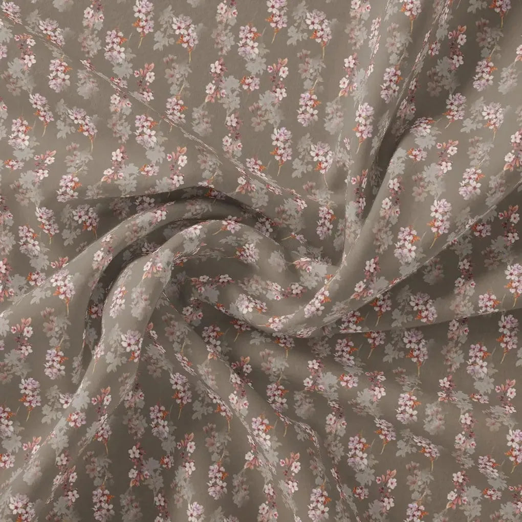 Brown Flower Weightless Printed Fabric – we 0 ma015425 110 brown flower weightless printed fabric 1