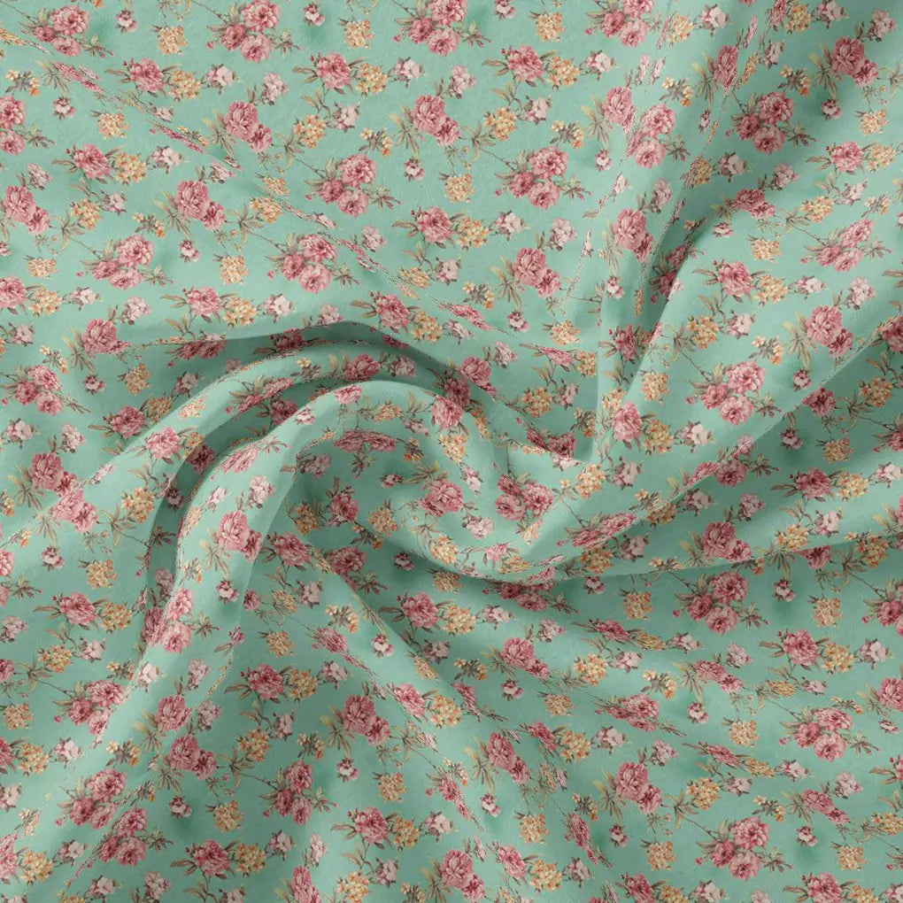 Teal Flower Weightless Printed Fabric – we 0 ma016347 110 teal flower weightless printed fabric 1