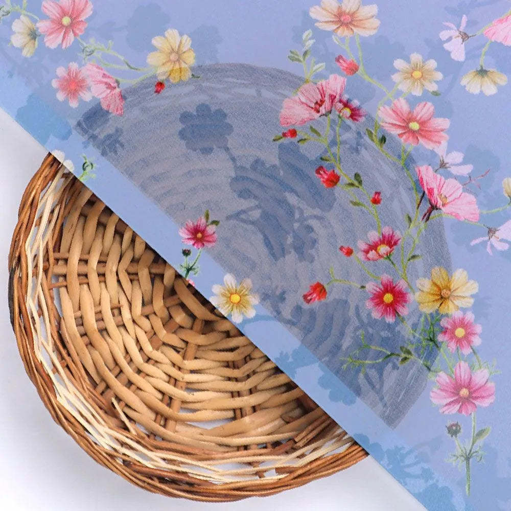 Colour Full Daisy With Spotted Background Digital Printed Fabric - Weightless – we 0 ma016817 110 colour full daisy with spotted background digital printed fabric weightless 2