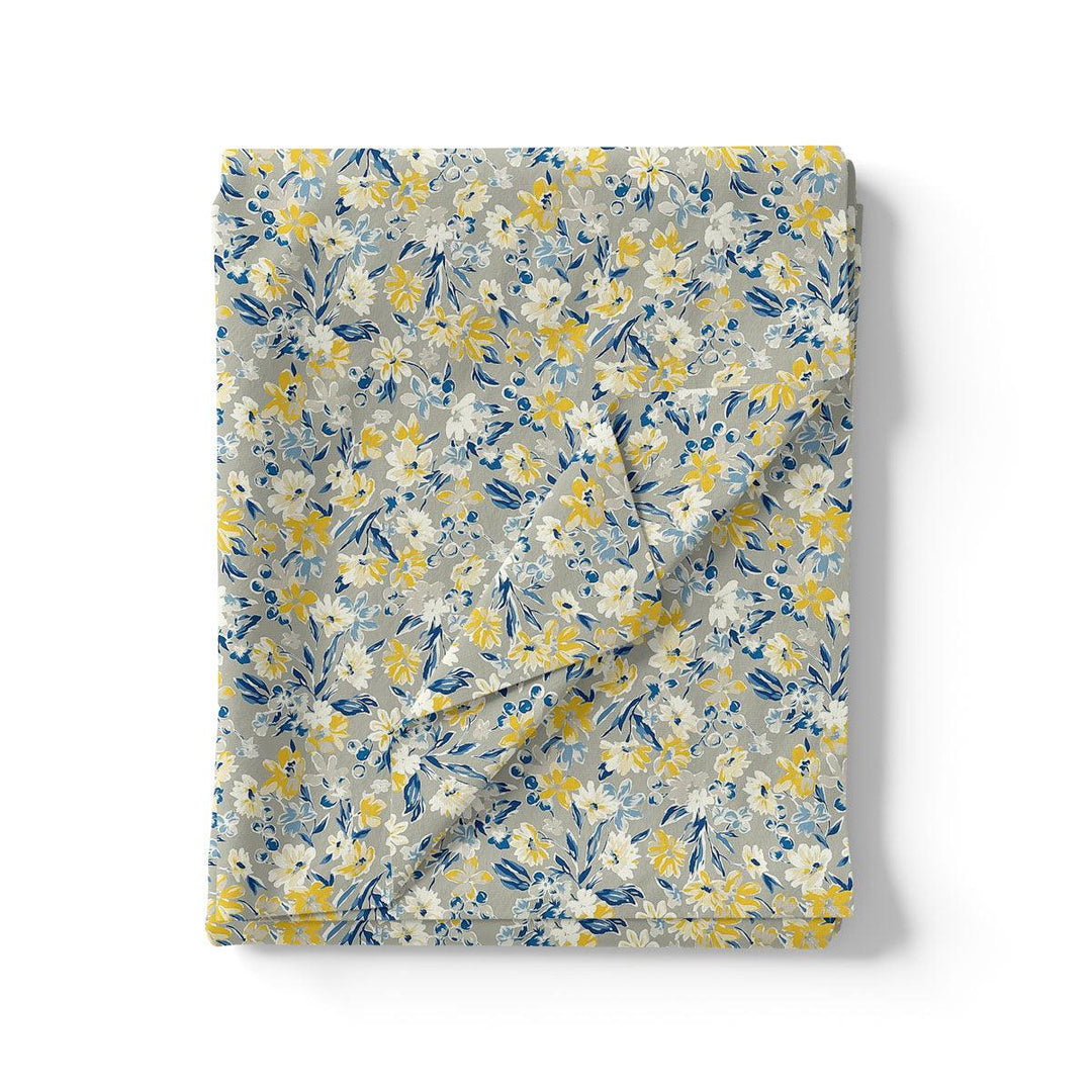 Gray Flower Weightless Printed Fabric - FAB VOGUE Studio®