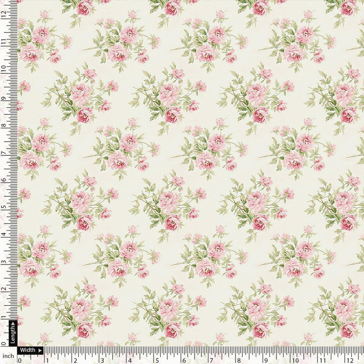 Attractive Summer Pink Roses Seamless Digital Printed Fabric - Weightless - FAB VOGUE Studio®