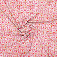 Art Nouveau Pink And Orange Flower Digital Printed Fabric - Weightless – we 0 ma02948 110 art nouveau pink and orange flower digital printed fabric weightless 1