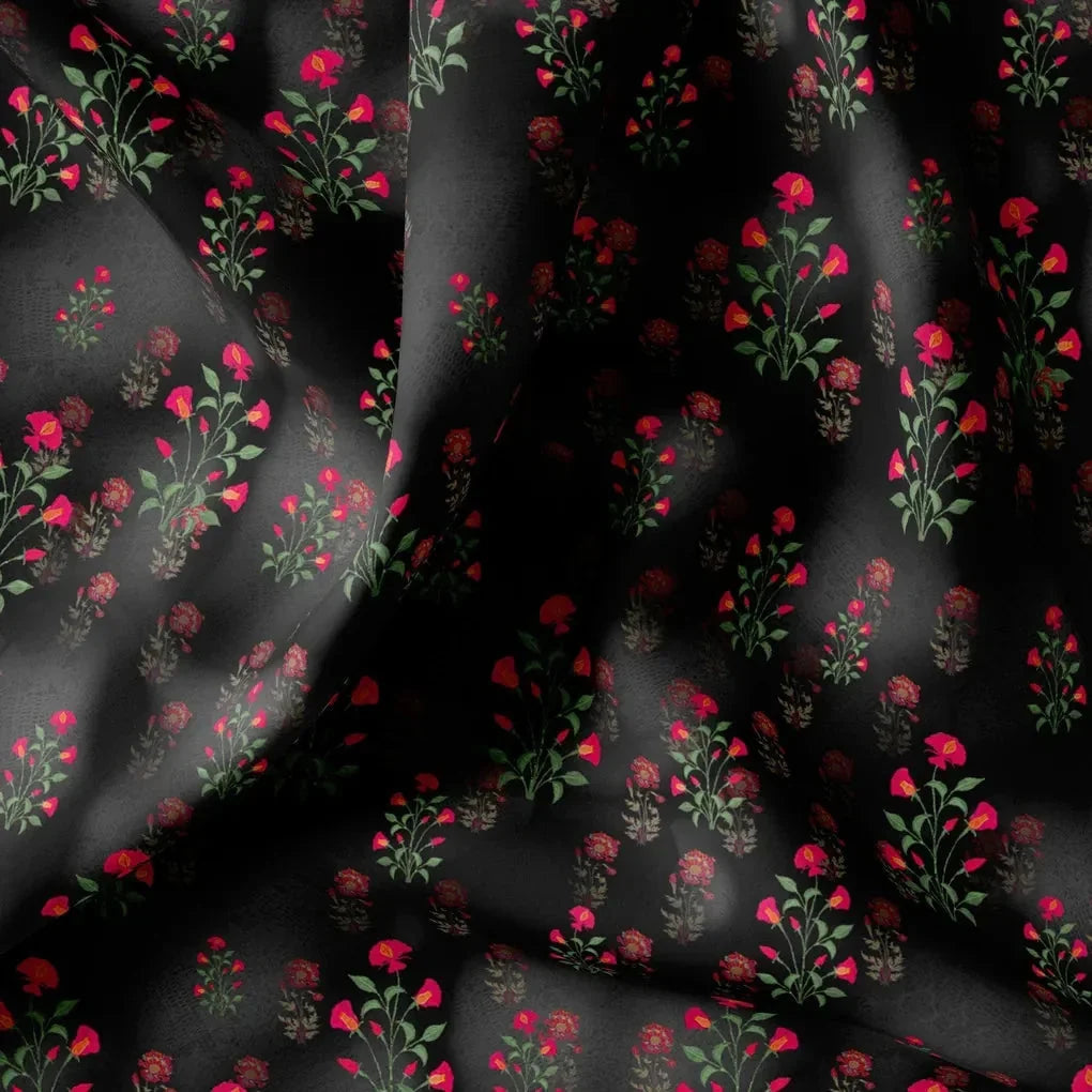 Red Flower over Black Base Difgital Printed Fabric – we 0 ma06441 110 red flower over black base difgital printed fabric 1