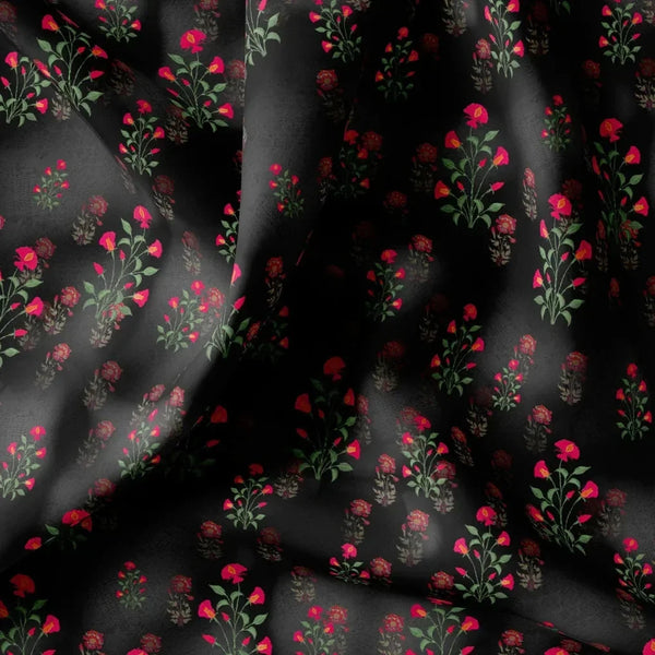 Red Flower over Black Base Difgital Printed Fabric – we 0 ma06441 110 red flower over black base difgital printed fabric 1