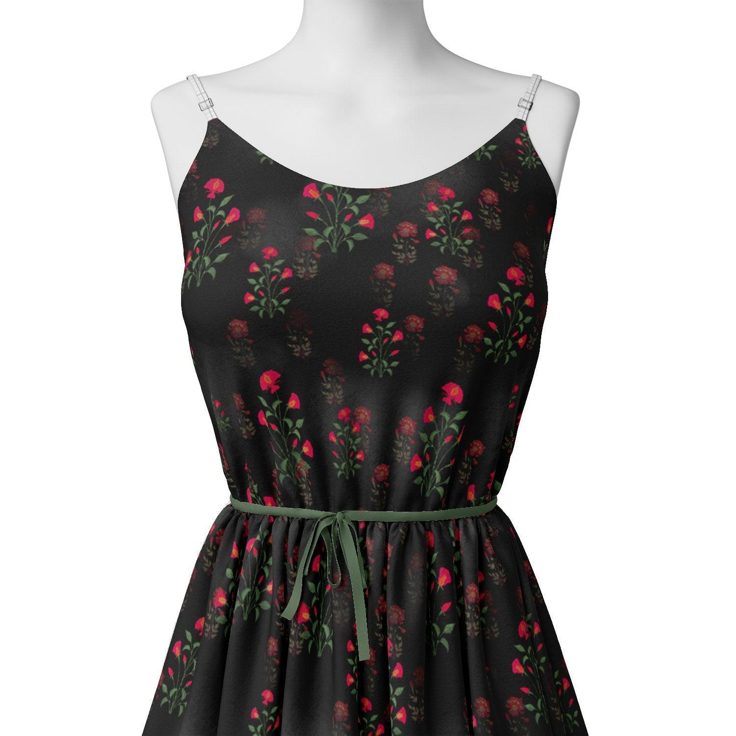 Red Flower over Black Base Difgital Printed Fabric – we 0 ma06441 110 red flower over black base difgital printed fabric 2