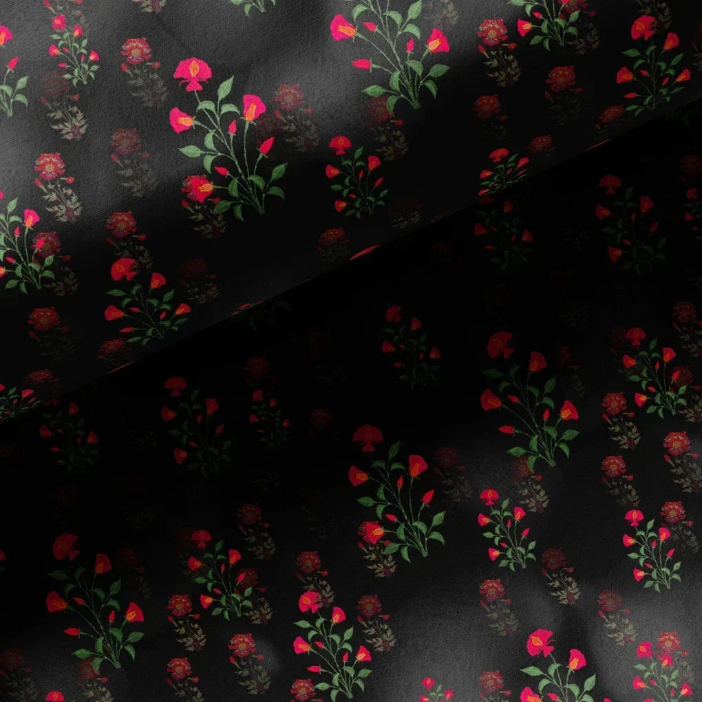 Red Flower over Black Base Difgital Printed Fabric – we 0 ma06441 110 red flower over black base difgital printed fabric 3