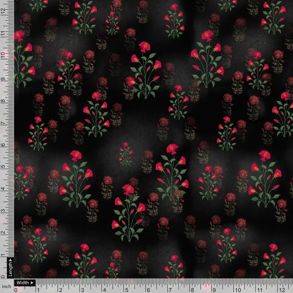 Red Flower over Black Base Difgital Printed Fabric – we 0 ma06441 110 red flower over black base difgital printed fabric 4