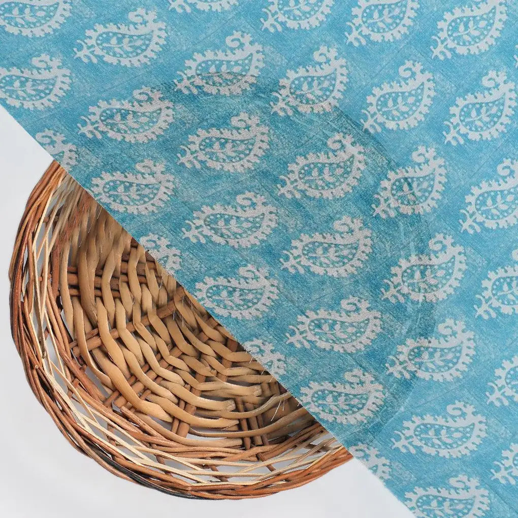 Morden Mango Leaves With Gumbo Colour Digital Printed Fabric - Weightless – we 0 ma0694 110 morden mango leaves with gumbo colour digital printed fabric weightless 2