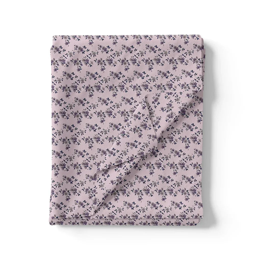 Tiny Blue Leaves With Flower Digital Printed Fabric - Weightless – we 0 ma08640 110 tiny blue leaves with flower digital printed fabric weightless 3