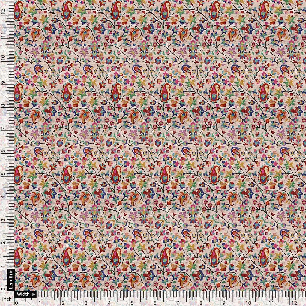 Multicolour Paisley With Buds Leaves Digital Printed Fabric - Weightless – we 0 ma14676 110 multicolour paisley with buds leaves digital printed fabric weightless 5