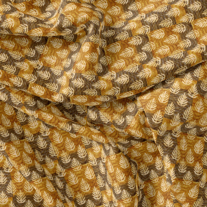 Tiny Walnut Yellow Leaves Digital Printed Fabric - Weightless - FAB VOGUE Studio®