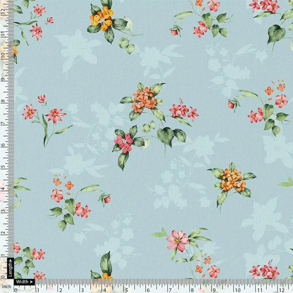 Tiny Oil Paint Florish Flower Orange Digital Printed Fabric - Weightless – we 0 ta 05699 110 tiny oil paint florish flower orange digital printed fabric weightless 4