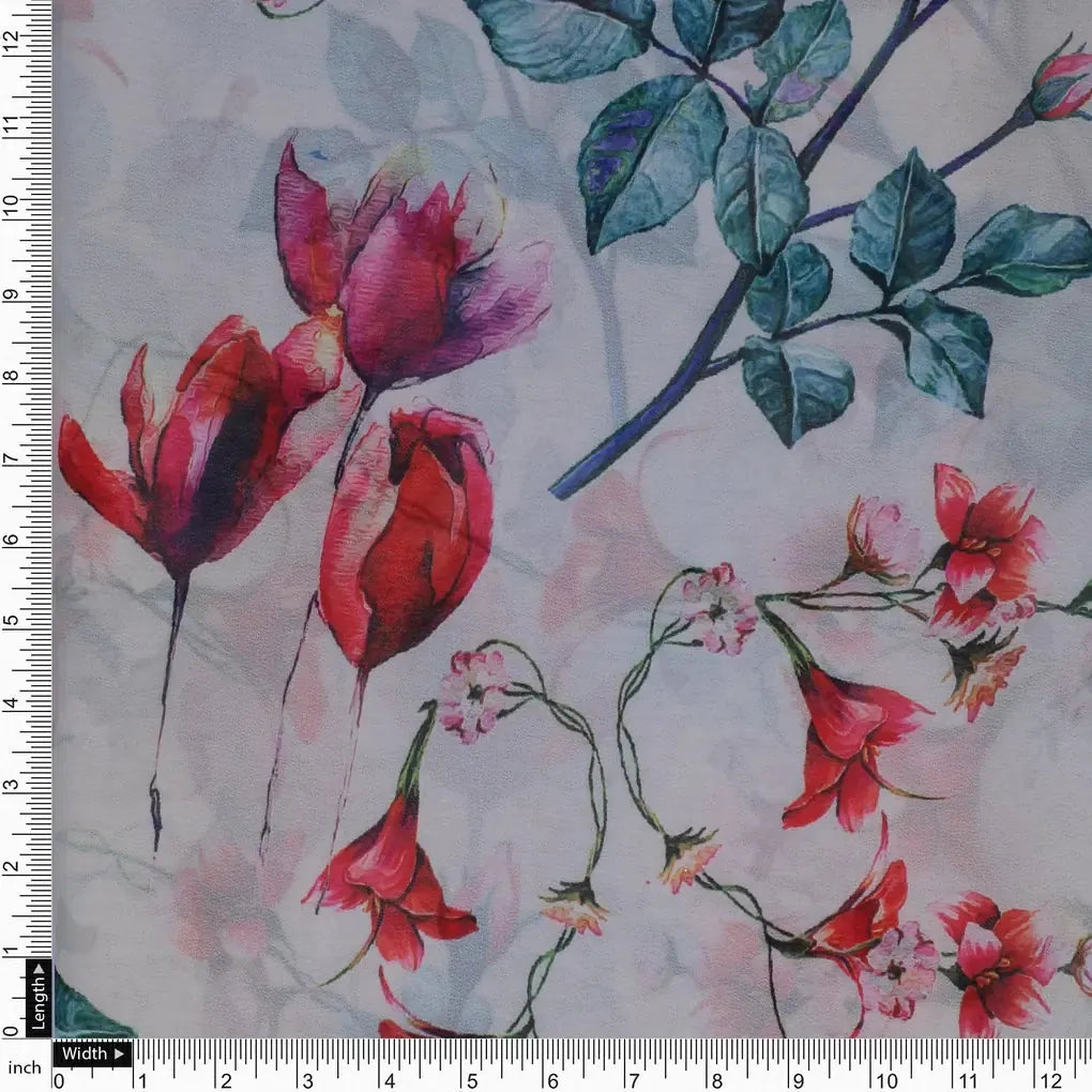 Beautiful Ditsy Red Rose With Lavender Rose  - Weightless – we 0 ta 06540 110 beautiful ditsy red rose with lavender rose weightless 4