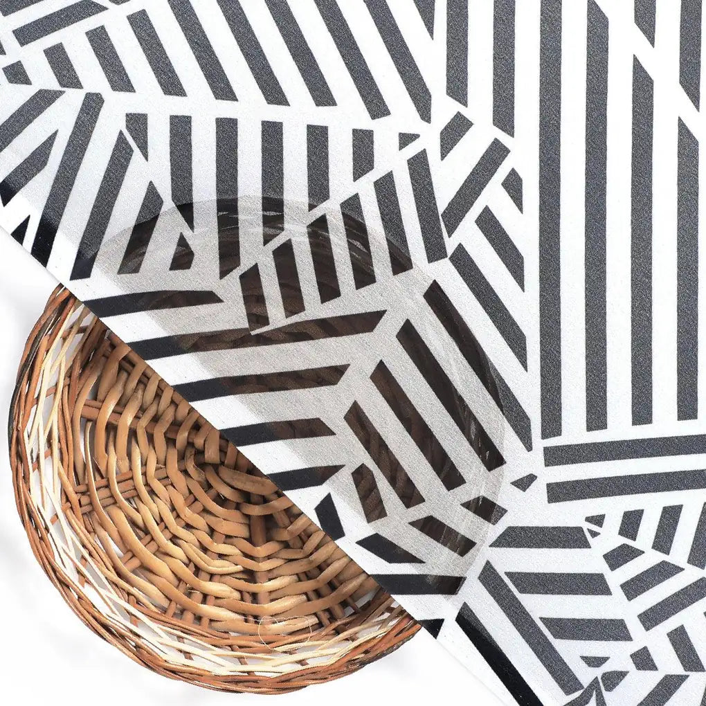 Attractive Black Strips With Bone Colour Digital Printed Fabric - Weightless – we 0 ta0078 110 attractive black strips with bone colour digital printed fabric weightless 2