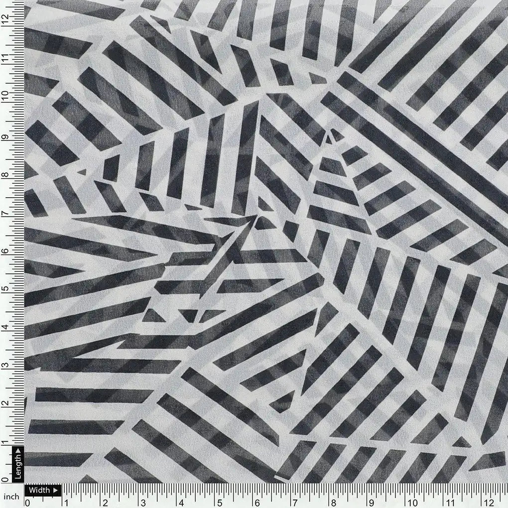 Attractive Black Strips With Bone Colour Digital Printed Fabric - Weightless – we 0 ta0078 110 attractive black strips with bone colour digital printed fabric weightless 4