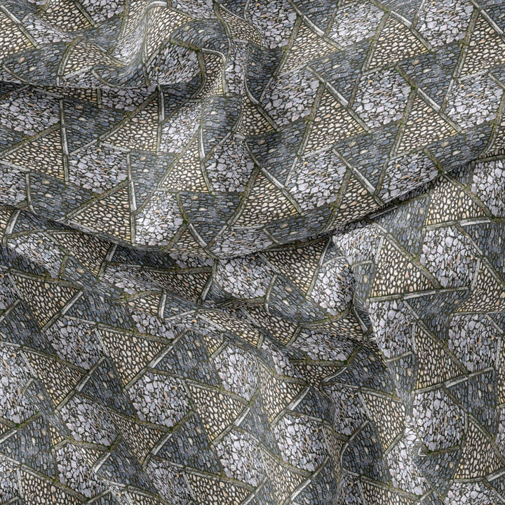 Morden Triangle Stone Art Digital Printed Fabric - Weightless - FAB VOGUE Studio®