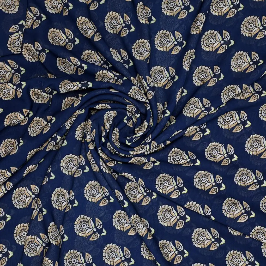 Simply Gradient Sunflower With Blue Background Digital Printed Fabric - Weightless – we 0 ta0168 110 simply gradient sunflower with blue background digital printed fabric weightless 1