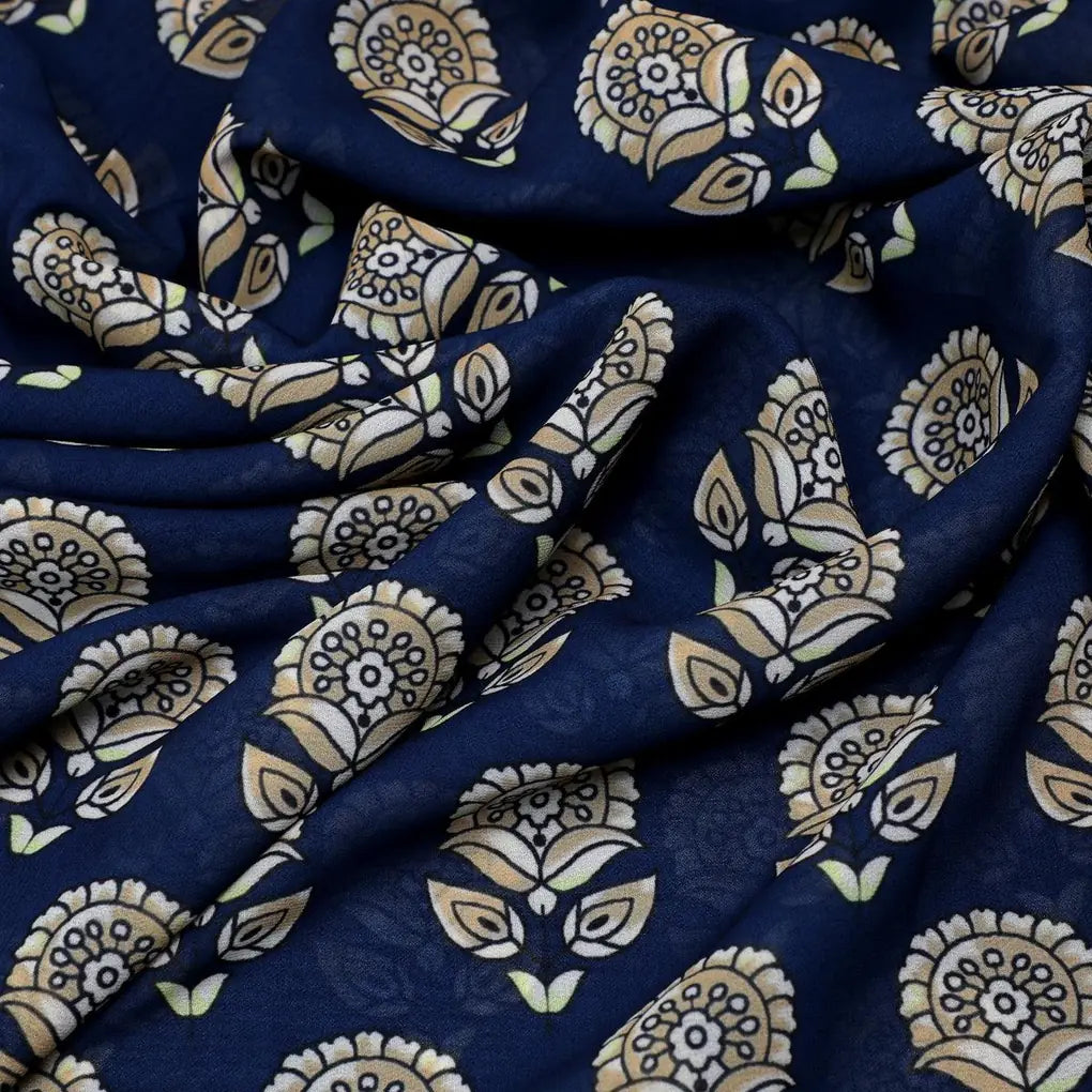 Simply Gradient Sunflower With Blue Background Digital Printed Fabric - Weightless – we 0 ta0168 110 simply gradient sunflower with blue background digital printed fabric weightless 3