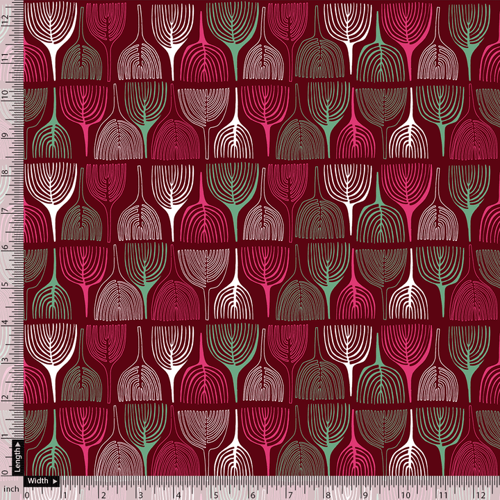 Bold Colourful Mahogany Leaf Digital Printed Fabric - Weightless - FAB VOGUE Studio®