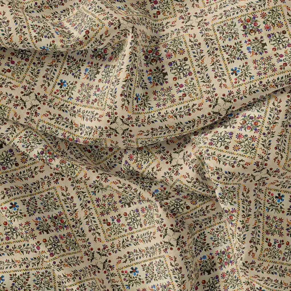 Tiny Rainbow Flowers Of Leaves Digital Printed Fabric - Weightless – we 0 ta0173 110 tiny rainbow flowers of leaves digital printed fabric weightless 3