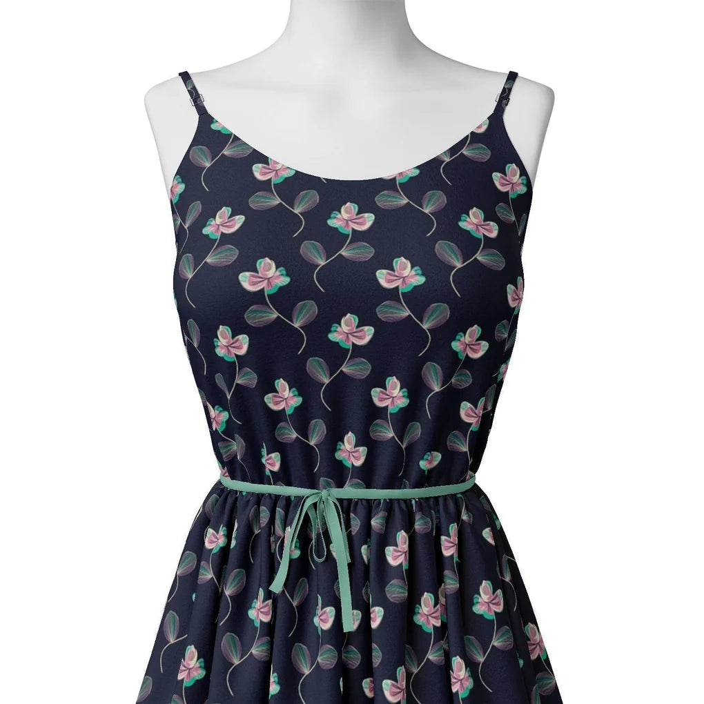 Flowers Floating over Blue Base Digital Printed Fabric – we 0 ta03001 110 flowers floating over blue base digital printed fabric 2