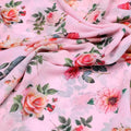 Pink And Peach Roses Allover Digital Printed Fabric - Weightless – we 0 ta05620p4 110 pink and peach roses allover digital printed fabric weightless 3