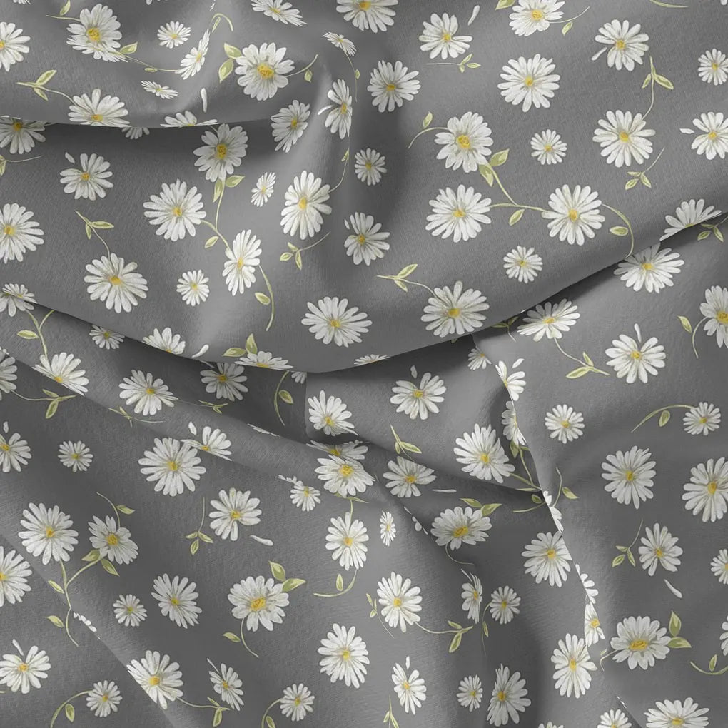 White Aster With Gray Background Digital Printed Fabric - Weightless – we 0 ta05678 110 white aster with gray background digital printed fabric weightless 3
