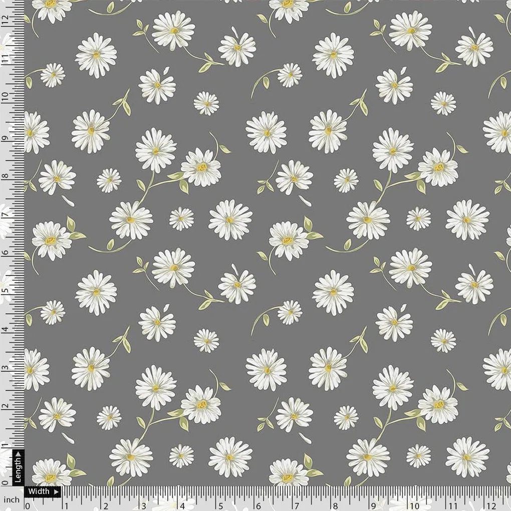 White Aster With Gray Background Digital Printed Fabric - Weightless – we 0 ta05678 110 white aster with gray background digital printed fabric weightless 4