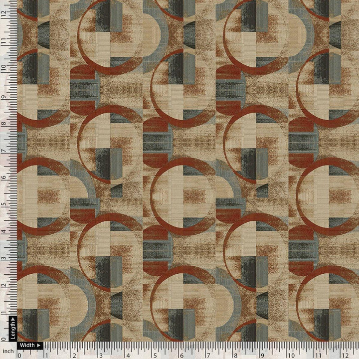 Dusty Looked Brown Abstract Motif Digital Printed Fabric - Weightless - FAB VOGUE Studio®