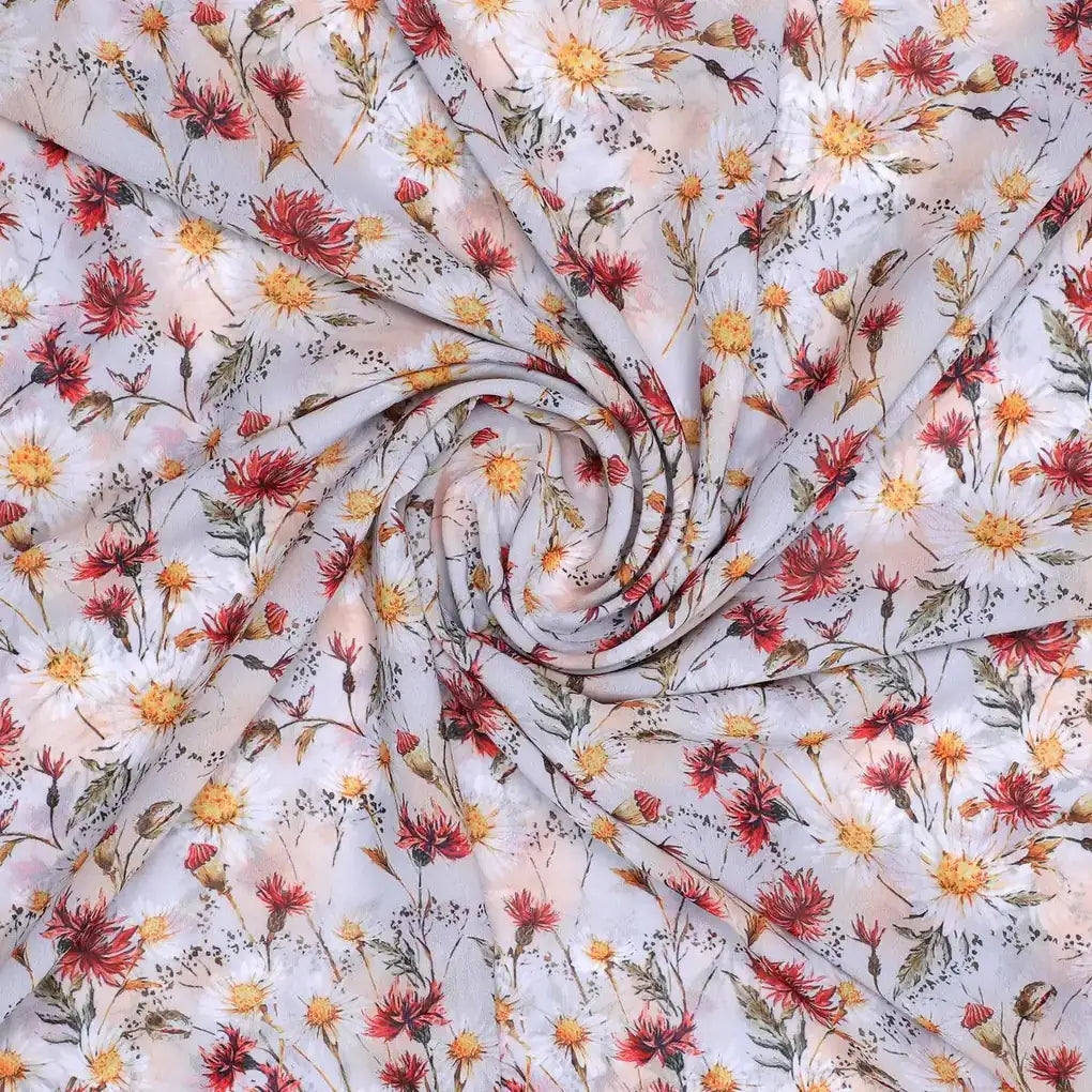Daisy Branch Of White Flower Digital Printed Fabric - Weightless – we 0 ta06071 110 daisy branch of white flower digital printed fabric weightless 1