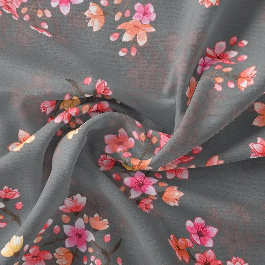 Pinkish Flower Bunch Repeat Digital Printed Fabric - Weightless – we 0 ta06246 110 pinkish flower bunch repeat digital printed fabric weightless 3