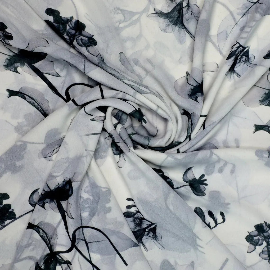 Black Floating Flowers Digital Printed Fabric - Weightless – we 0 ta06256 110 black floating flowers digital printed fabric weightless 1