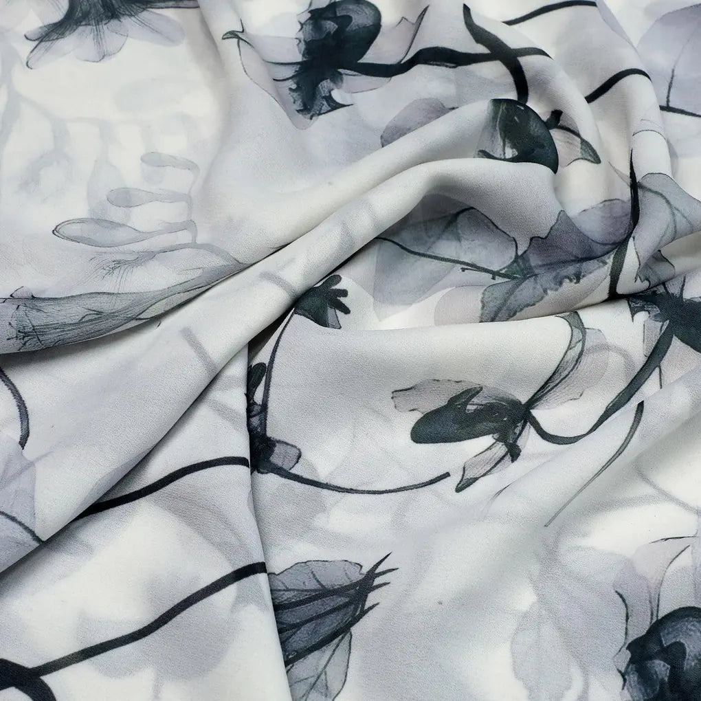 Black Floating Flowers Digital Printed Fabric - Weightless – we 0 ta06256 110 black floating flowers digital printed fabric weightless 3