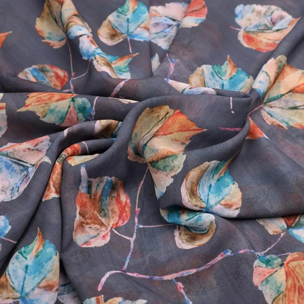 Colourful Floating Leaves Digital Printed Fabric - Weightless – we 0 ta06549 110 colourful floating leaves digital printed fabric weightless 3