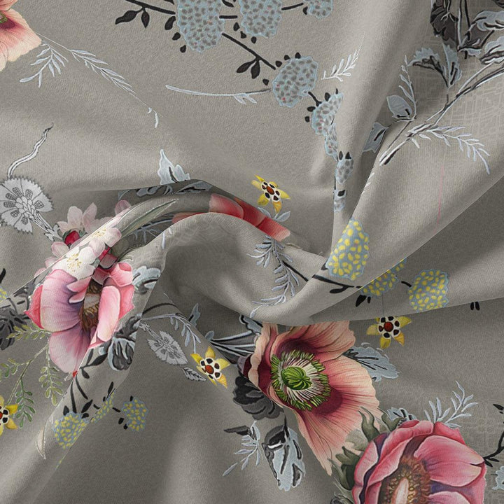 Vintage Flower Bunch Digital Printed Fabric - Weightless - FAB VOGUE Studio®