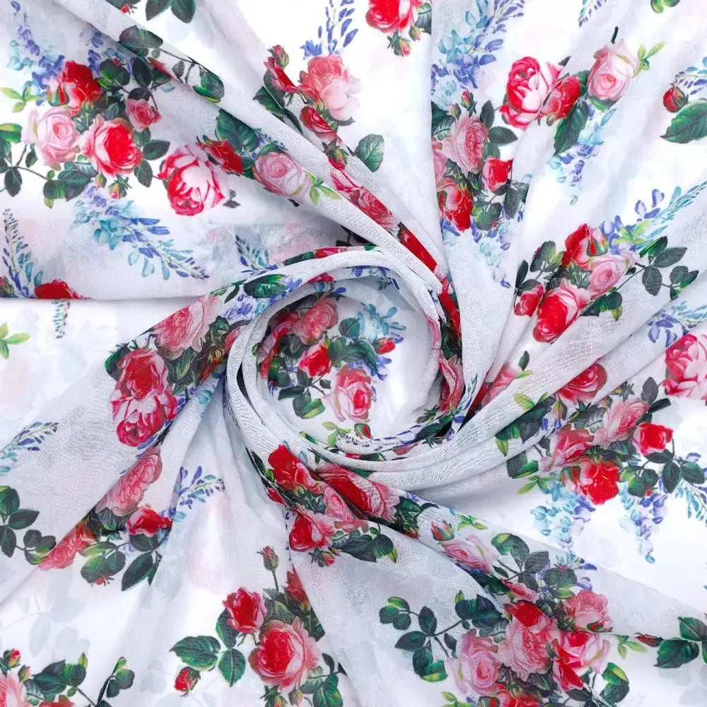 Red Rose Bunch Repeat Digital Printed Fabric - Weightless – we 0 ta06676 110 red rose bunch repeat digital printed fabric weightless 1