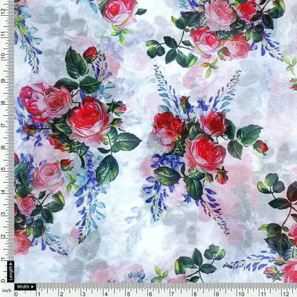 Red Rose Bunch Repeat Digital Printed Fabric - Weightless – we 0 ta06676 110 red rose bunch repeat digital printed fabric weightless 4