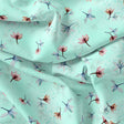 Brown Floating Flower On Rama Green Digital Printed Fabric  - Weightless – we 0 ta06994p1 110 brown floating flower on rama green digital printed fabric weightless 1