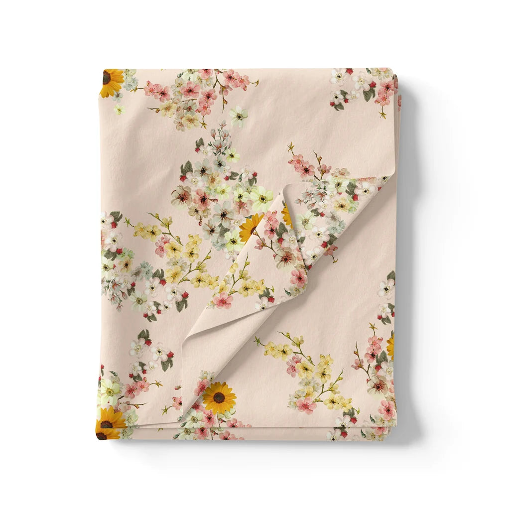 Decorative Multicolour Sunflower Digital Printed Fabric - Weightless – we 0 ta07140 110 decorative multicolour sunflower digital printed fabric weightless 3