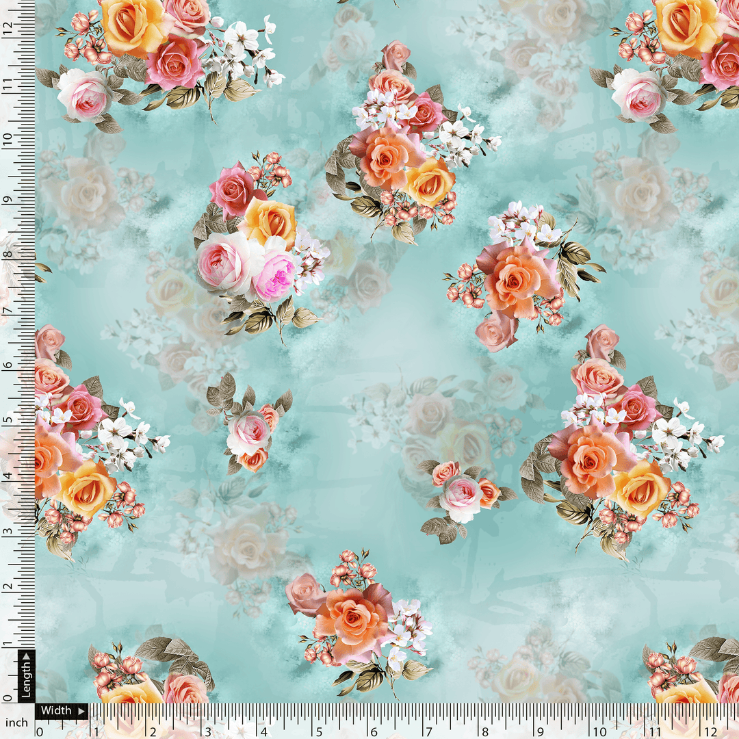 Beautiful Wite Orchid Flower Digital Printed Fabric - Weightless - FAB VOGUE Studio®