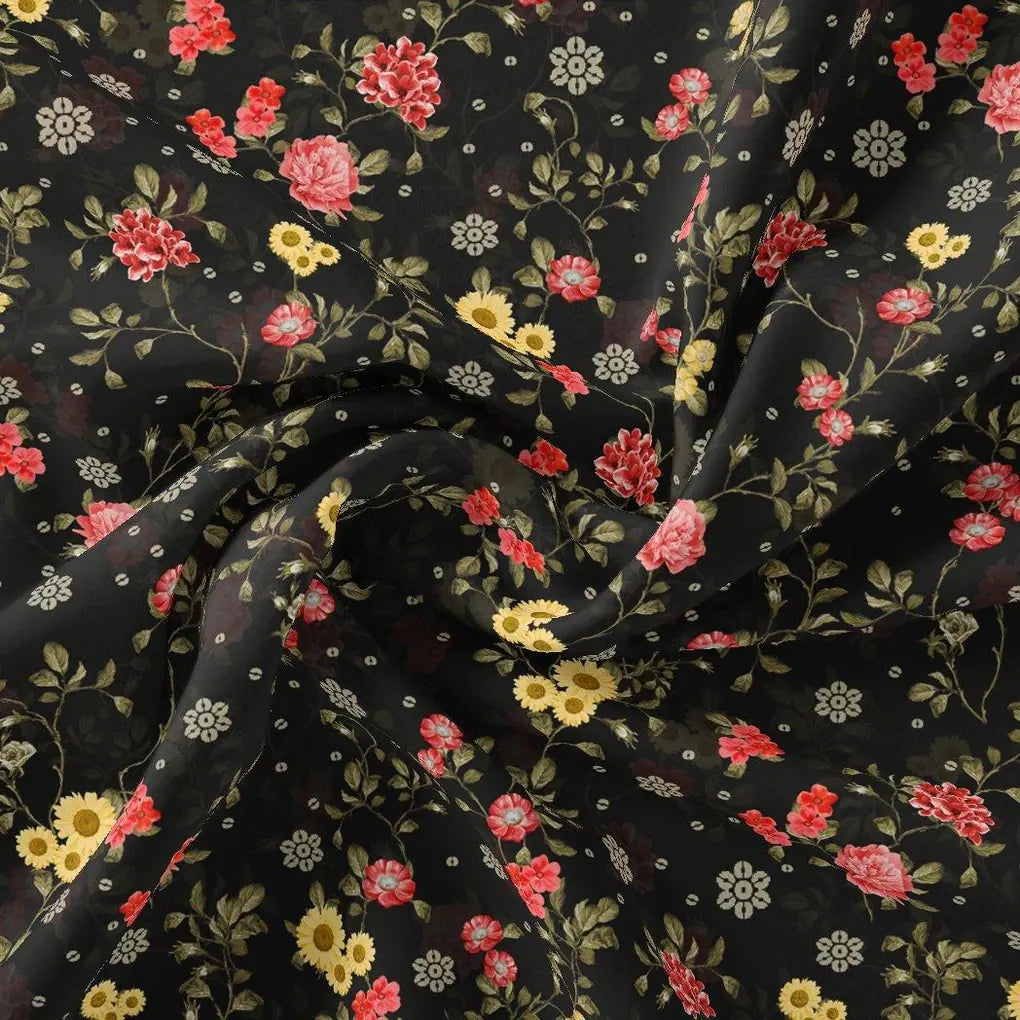 Beautiful Calico Flower With Branch Digital Printed Fabric - Weightless – we 0 ta075015p 110 beautiful calico flower with branch digital printed fabric weightless 1