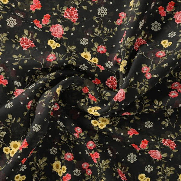 Beautiful Calico Flower With Branch Digital Printed Fabric - Weightless – we 0 ta075015p 110 beautiful calico flower with branch digital printed fabric weightless 1