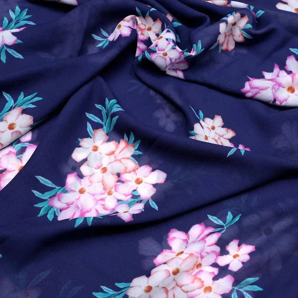 Violet Flower Bunch Digital Printed Fabric - Weightless – we 0 ta07525 110 violet flower bunch digital printed fabric weightless 3