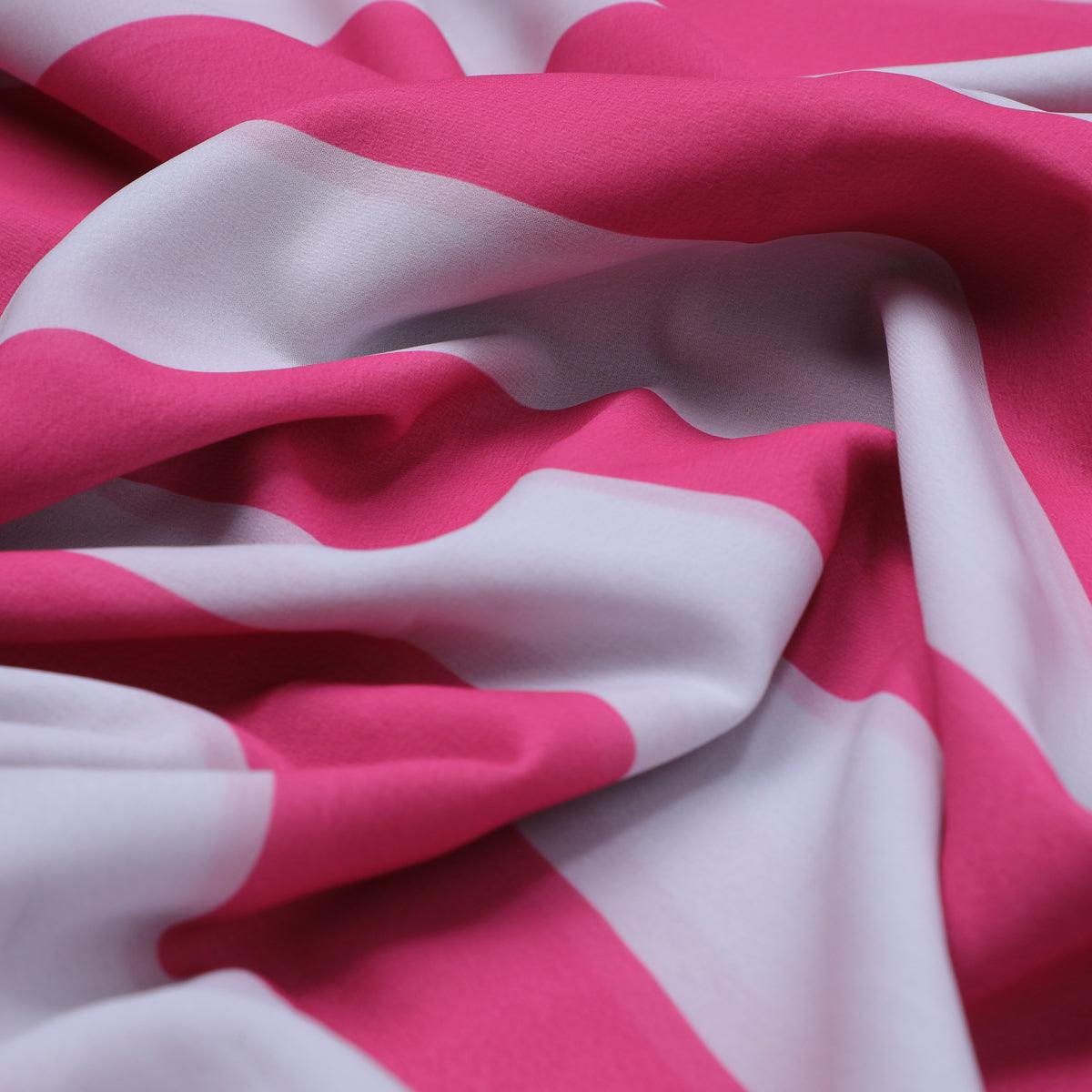 Peach And Pink Stripes Digital Printed Fabric  - Weightless – we 0 ta07536 110 peach and pink stripes digital printed fabric weightless 4
