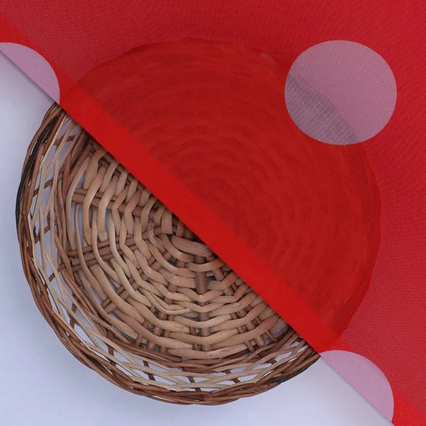 Huge Red Polka Dot Digital Printed Fabric  - Weightless – we 0 ta07539 110 huge red polka dot digital printed fabric weightless 2 - alternate view