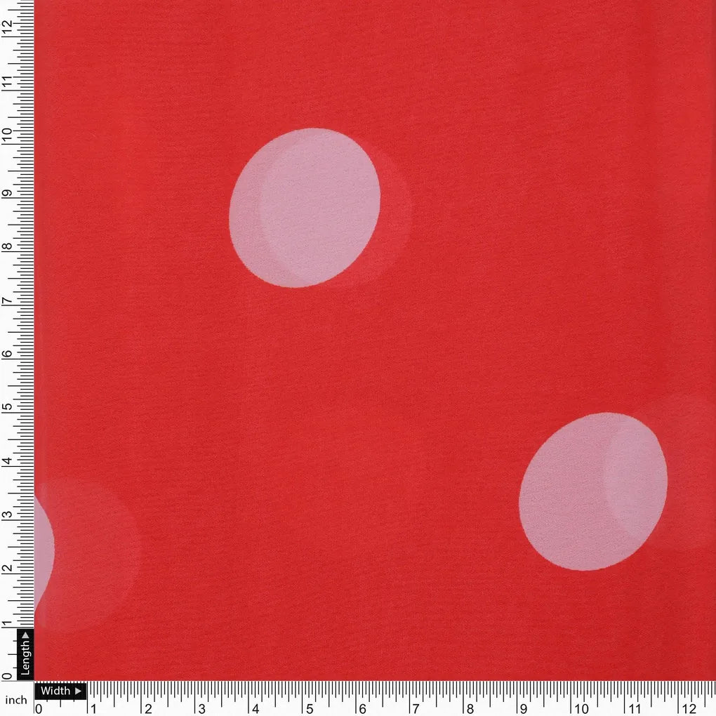 Huge Red Polka Dot Digital Printed Fabric  - Weightless – we 0 ta07539 110 huge red polka dot digital printed fabric weightless 4