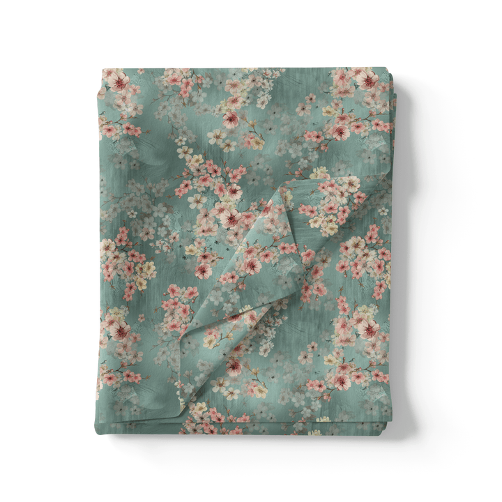 Periwinkle Floral Spring Flower Digital Printed Fabric - Weightless - FAB VOGUE Studio®