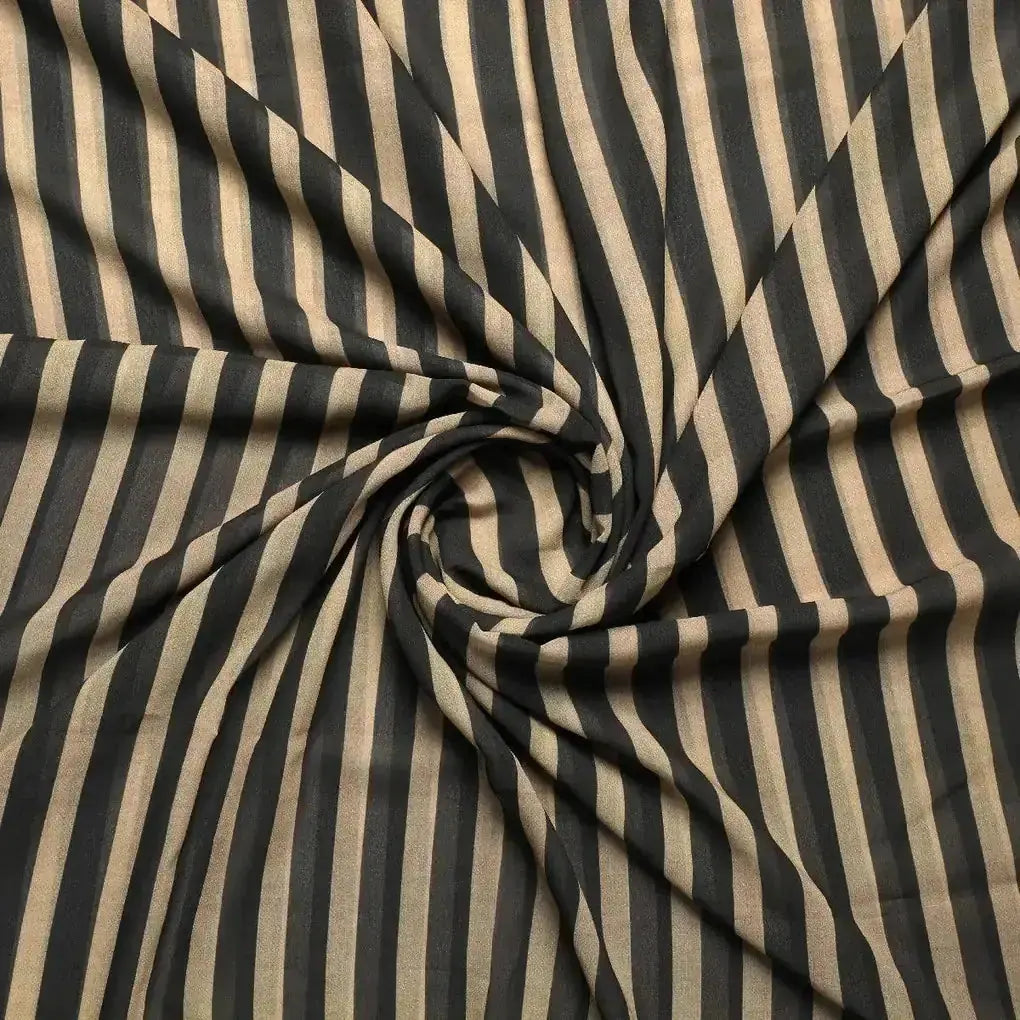 Brown Stripes Digital Printed Fabric - Weightless – we 0 ta07623 110 brown stripes digital printed fabric weightless 1