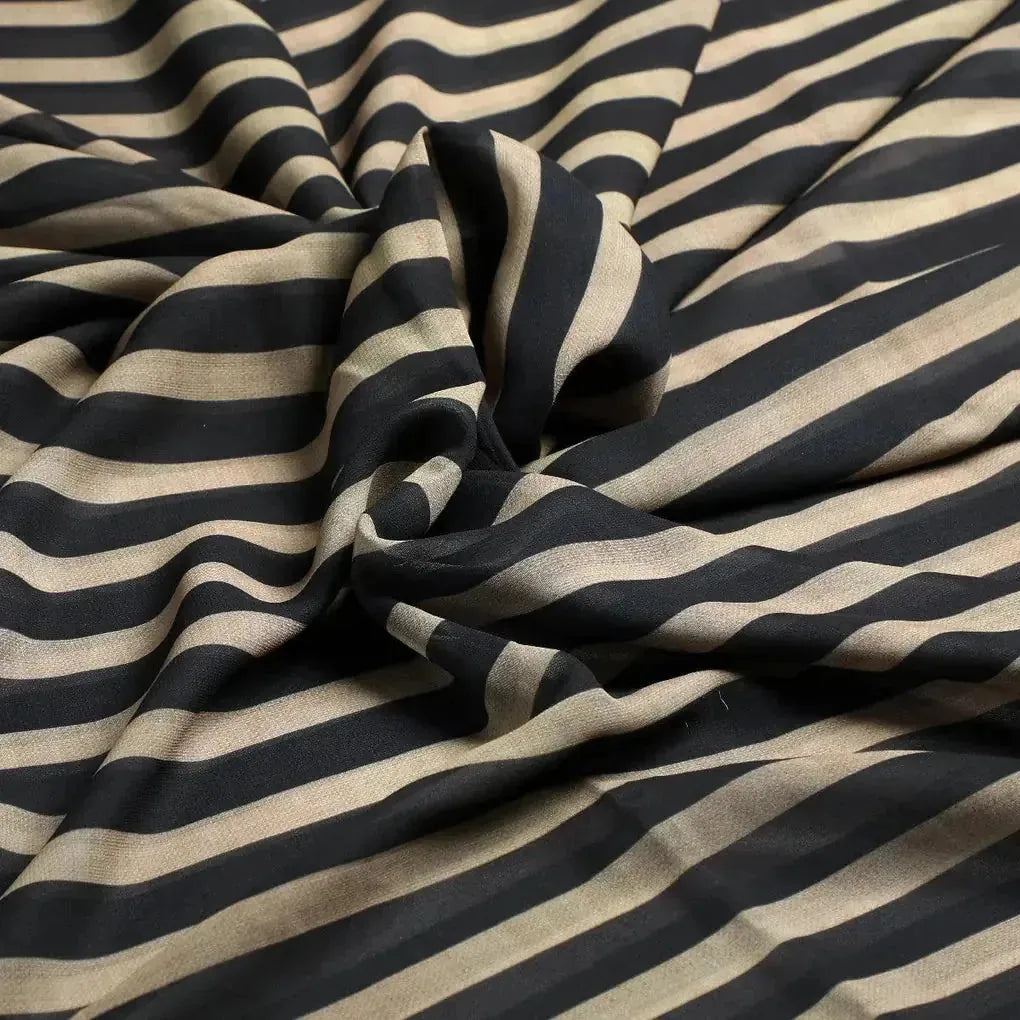 Brown Stripes Digital Printed Fabric - Weightless – we 0 ta07623 110 brown stripes digital printed fabric weightless 3
